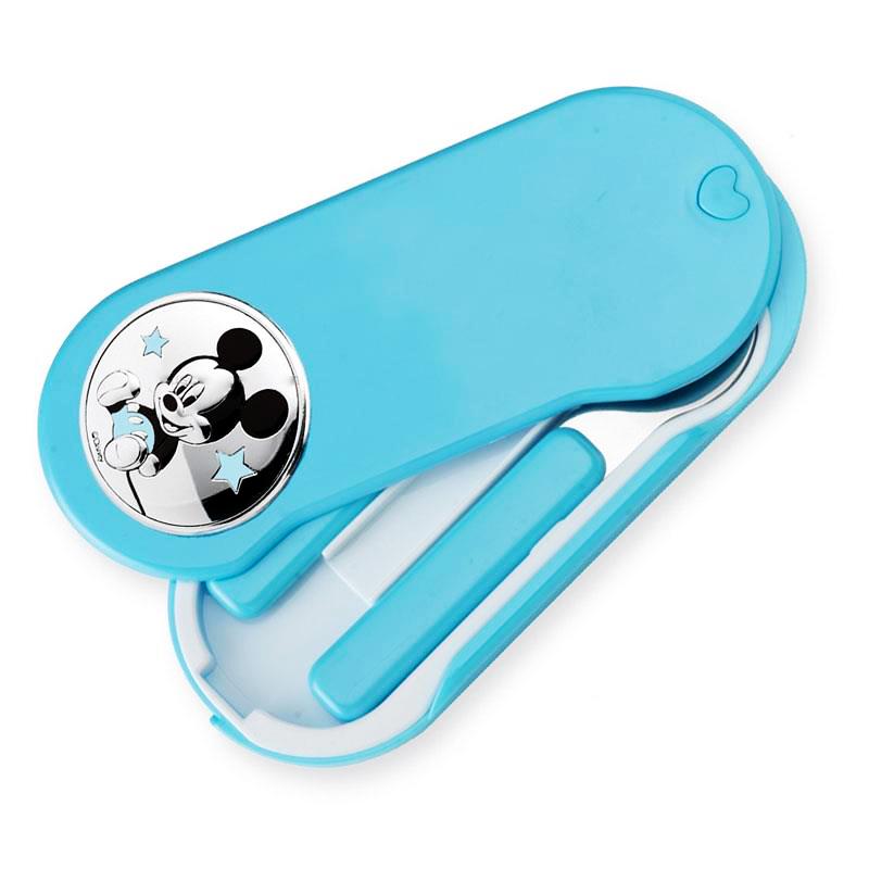 Set pappa topolino con placca in argento laminato pappa prima infanzia